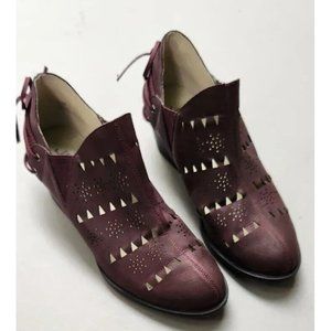 Jambu JBU Evelyn Ankle Boots Womens 8.5 Purple Vegan Comfort Pull On Heel Bootie